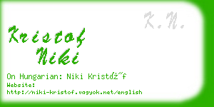 kristof niki business card